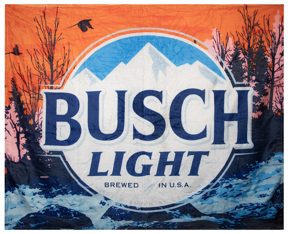 New - Busch Light Beer Throw Blanket 40" x 50" Bar, Man Cave, Game room, stadium